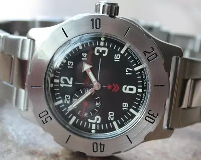 Vostok Komandirsky Diver Mechanical Automatic Winding Wrist Watch 350504 • $119.99