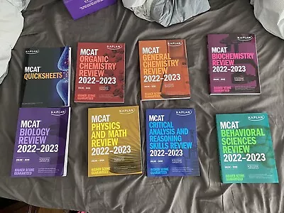 $95 • Buy Books, Kaplan MCAT Complete 7 Book Subject Review 2022-2023 Eighth Edition, New