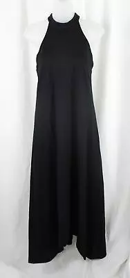 Marcella NWT Women's Black Halter Neck Back Zip Long Kalene Dress Size Medium • $59
