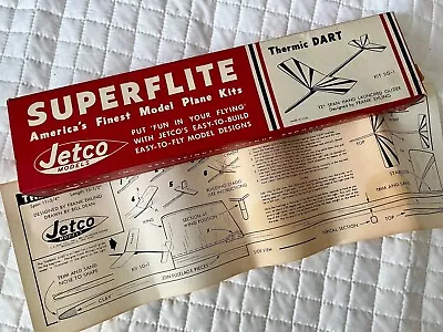 Vintage JETCO SUPERFLITE Thermic Dart Balsa Wood Model Airplane Kit • $29.98