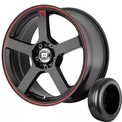 (Set Of 4) MR116 15x6.5 5x100/5x4.5  Black/Red Rims W/195/65R15 Kenda Tires • $900.99