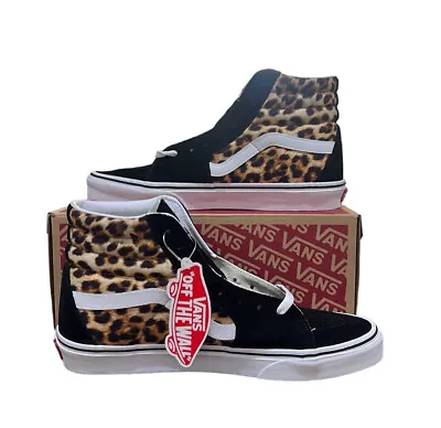 Vans Sk8 Hi Shoes (leopard Black/true White) Sneakers Women’s Size 10.5 • $95