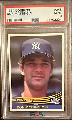 1984 Donruss #248 Don Mattingly PSA 9 Mint RC Rookie Card • $189.99