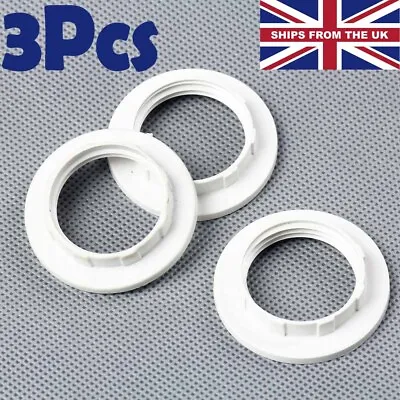 3Pcs E14 Plastic Lampshade Collar Ring Thread Lamp Light Shade Accessory Holder • £3.99