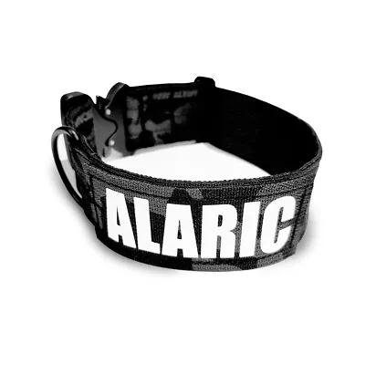 Tactical Dog Collar American Made 2  MultiCam Black + Personalized Patch  • $35