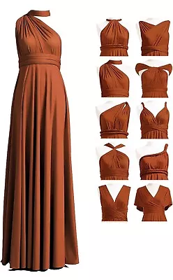 Burnt Orange 72 Styles Multi-Way Wrap Long Maxi Dress One Size • $49.99