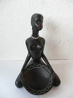 Ceramic Figure African Woman With Bowl Woman Nude Cortendorf Gmundner Erotic • £48.31