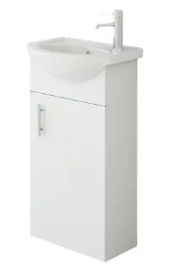 Bathroom Cabinet Vanity Unit Sink Basin Storage Cloakroom White 400mm Furniture • £89.99