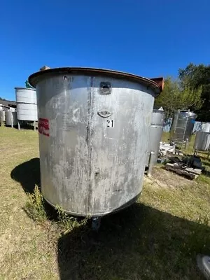 1000 Gallon 304 Stainless Steel Mix Tank Cone Bottom Hinged Lid Top • $6000