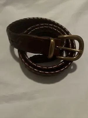 Coach Braided Leather Belt Size 36 Men's Tan Brown 90 Cm Brass Buckle 5922 • $49.99