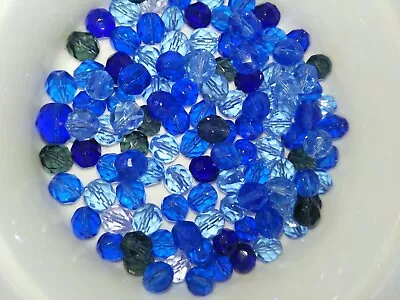 40x 8mm Faceted Blue Mix Glass Czech Fire Polished Beads (jb3430) • $2.95