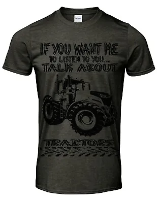 £11.99 • Buy Tractor Humour T Shirt Farmer Farming Agriculture Talk About Tractors