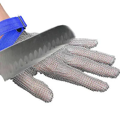 Safety Stainless Steel Work Gloves Cut Resistant Wire Metal Mesh Anti Cut Gloves • $22.22