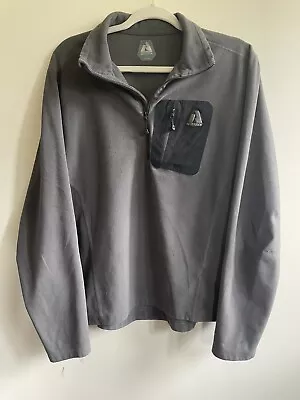 Eddie Bauer First Ascent Mountaineering 1/4 Zip Fleece Pullover Gray Black M • $0.99