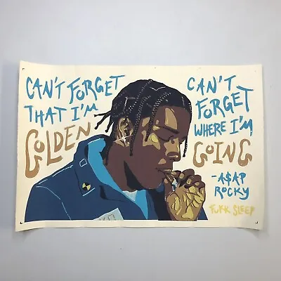 Asap Rocky Poster Custom Art Fukk Sleep Golden • $50