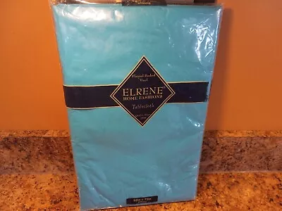 New Flannel-Backed Vinyl Tablecloth Turquoise-Blue 52 X70  ELRENE Home Fashions • $7.50