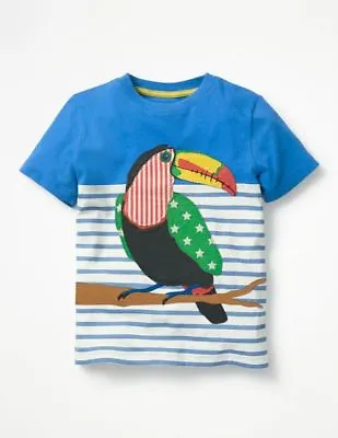 MINI BODEN BOYS APPLIQUE SHORT SLEEVE Toucan Stripe T-Shirt BRAND NEW B0328 • £10.99