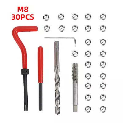 30x Metric Thread Repair Insert Kit M8 X 1.25mm Helicoil Car Pro Coil Tool US • $10.99