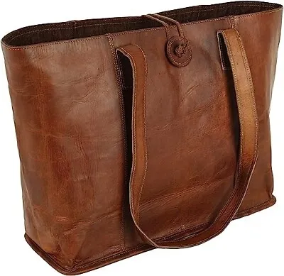 Handmade Genuine Brown Leather Women Vintage Tote Shoulder Handmade Purse Bag • $55.99