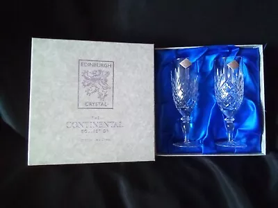 2 Edinburgh Crystal Champagne Flute Glasses Continental Collection- Unused Boxed • £15