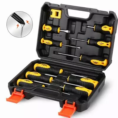 HORUSDY 11Pc Magnetic Screwdriver Set & Case 5 Phillips 5 Flat Tips Demagnetizer • $19.99