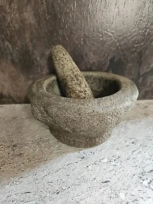 Vintage Mortar And Pestle  Handmade Granite Stone. Large. Collectible Large. • $99