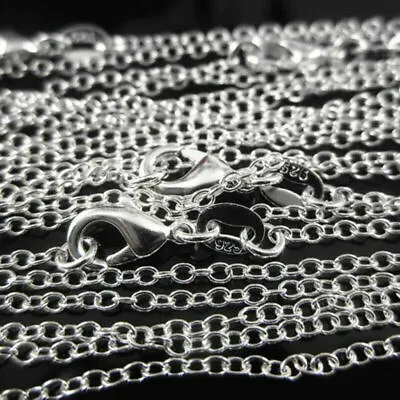 Lot 16-30 In Silver Plated Rolo  O  Chains Necklace Jewelry Findings For Pendant • $0.72