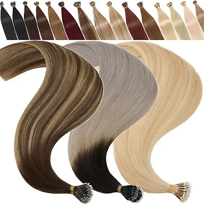 CLEARANCE 200PCS Thick Nano Ring Remy Human Hair Extensions Micro Loop Full Head • £22.56
