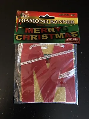 Diamond Banner ~ Merry Christmas Banner ~ Indoor 5.5 Feet Wide ~ Fireplace • $9.99