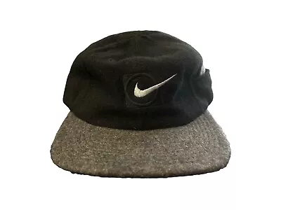 Vintage Nike Black Tag Wool Blend Strap Back Hat Adult OSFA 90s • $50