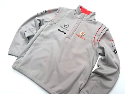 Men's McLaren Mercedes Benz Mobil1 Racing Waterproof Jacket Windbreaker Size M/L • $90.30