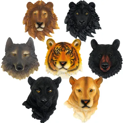 3D Animal Head Statues Wall Mounted Decor Resin Ornament Home Hanging Sculpture • $23.99