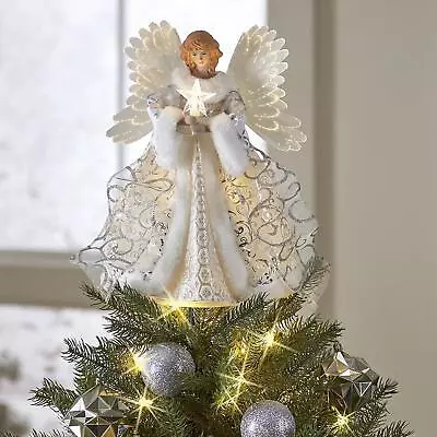 Christmas Tree Topper Angel Fairy Festive Tree Top Ornament Decoration 25cm • $19.99