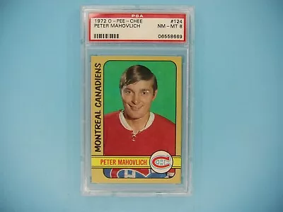 1972/73 O-pee-chee Nhl Hockey Card #124 Peter Mahovlich Psa 8 Nm/mint 72/73 Opc • $109.99