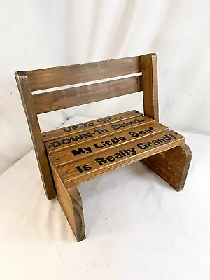 Vtg Children's Wooden Chair Step Sit Stool Combo Folding Convertible Wood Trends • $46.99