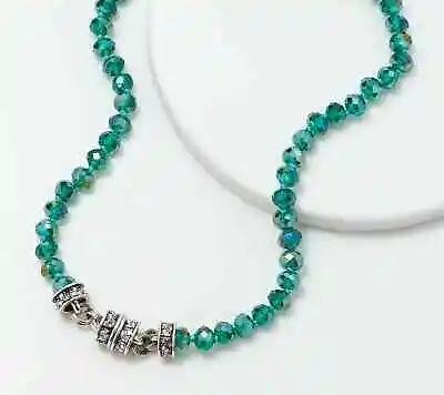 KIRKS FOLLY STARGAZER CRYSTAL BEADED MAGNETIC NECKLACE   Silvertone • $37.95