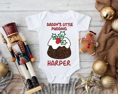 Baby Grow 79 Daddy's Little Pudding - Baby Grow - Baby Vest Novelty Gift • £9