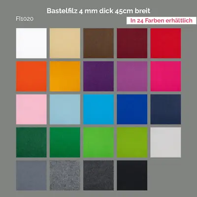 Craft Felt 4mm Thick 45cm Wide / Solid Quality - Price Applies 0.5 Meters • £3.88