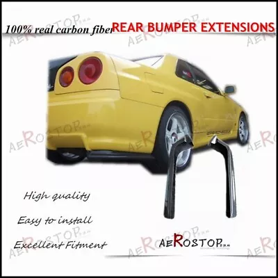 Carbon Fiber Nismo Style Rear Bumper Extensions For 98-02 R34 Gtr  • $127