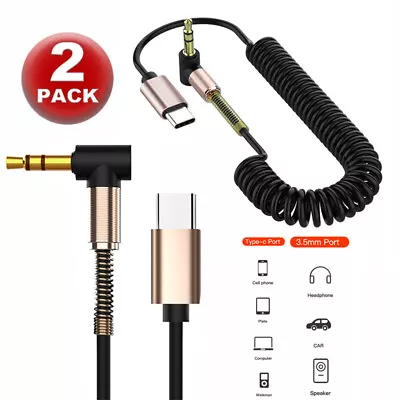 2X Type C To Aux Cable USB Type-C Male To 3.5mm Cord Car AUX Music Audio Adapter • $10.99