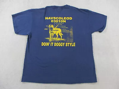 EOD Shirt Adult Large Blue Yellow Explosive Ordinance Disposal Navy Military • $20.99