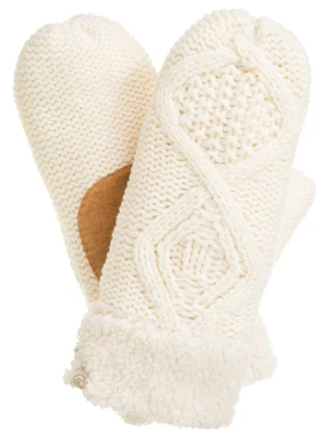 $32.99 • Buy Isotoner Womens Chunky Ivory Cable Knit Mittens With Sherpasoft Cuff & Lining