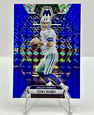 $5.99 • Buy 2023 Panini Mosaic TONY ROMO Blue Mosaic Prizm Dallas Cowboys /99 MINT!