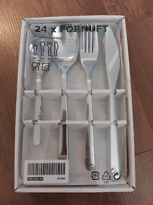 24 Pack Fornuft Stainless Steel Cutlery Set Kitchen Set UK Ikea Top Qality • £14.99