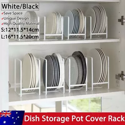 Kitchen Rack Organizer Rack Dish Storage Pot Cover Rack Plate Holder Kitchen OZ • $9.95