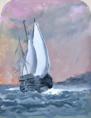 Armel De Wismes - Painting Original - Gouache - Galleon IN Sea 2 • £140.87