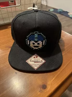 Mega Man 8-bit Face Black Snapback Cap New • $25.69