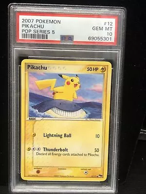 Pokémon PIKACHU 12/17 | PSA 10 | POP Series 5 | 2007 • $18.50