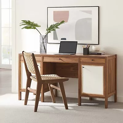 Modway Capri 58  Wood Grain Office Desk In Walnut • $315.25