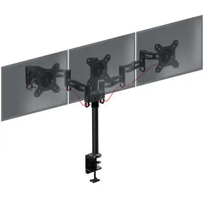 Duronic Monitor Arm Stand DM353 | Triple PC Desk Mount | Aluminium | Height Adju • £54.99